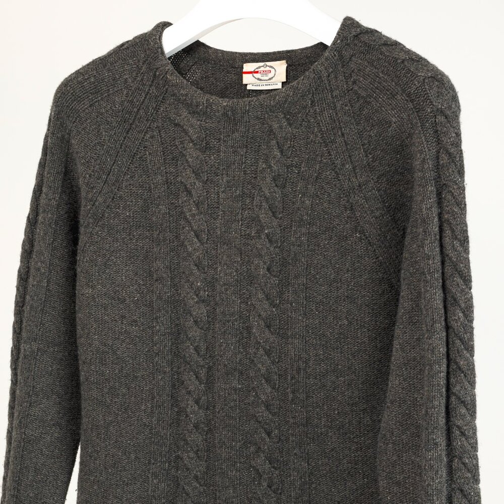 Prada Grey Cable-Knit Raglan Sweater - Picture 3 of 8